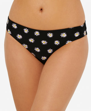 Calcinha de biquíni feminina Hula Honey com estampa floral hipster preta