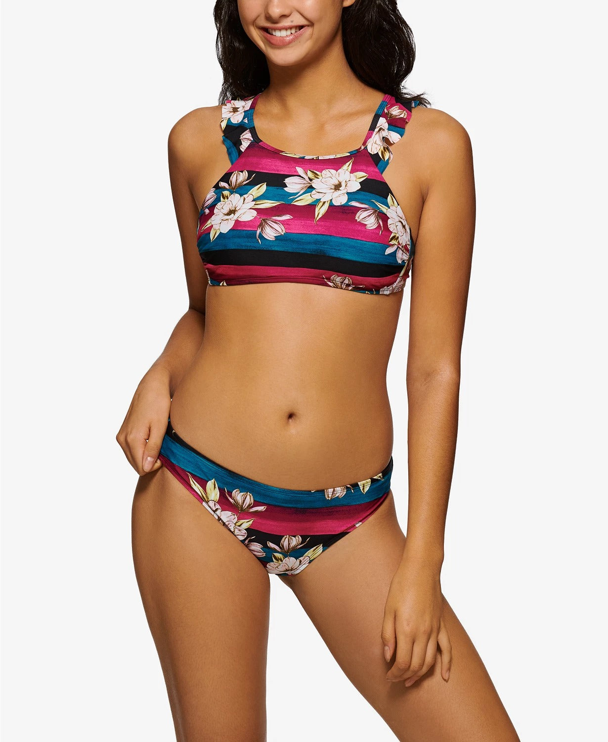 Calcinha de biquíni hipster Hula Honey para mulheres, tamanho pequeno, rosa, júnior