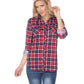 Blusa Oakley Stretchy Plaid Feminina White Mark Azul Tamanho P