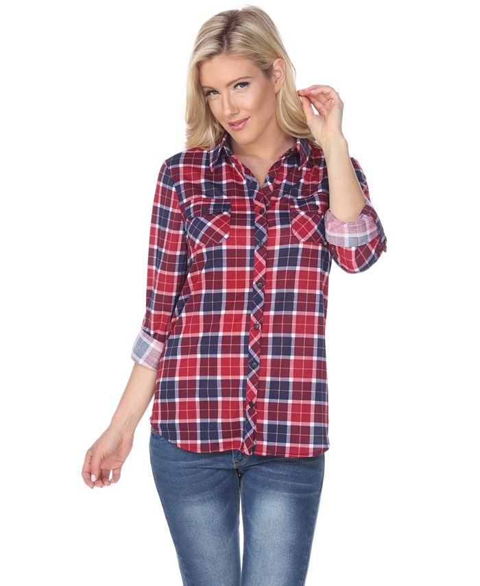 Blusa Oakley Stretchy Plaid Feminina White Mark Azul Tamanho P
