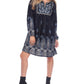 Vestido feminino bordado Apolline da White Mark, azul, tamanho médio
