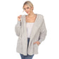 Jaqueta feminina White Mark Plush com capuz e bolsos, cinza, tamanho médio