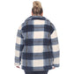 Jaqueta xadrez feminina White Mark Shacket azul tamanho 3X