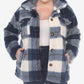 Jaqueta xadrez feminina White Mark Shacket azul tamanho 3X