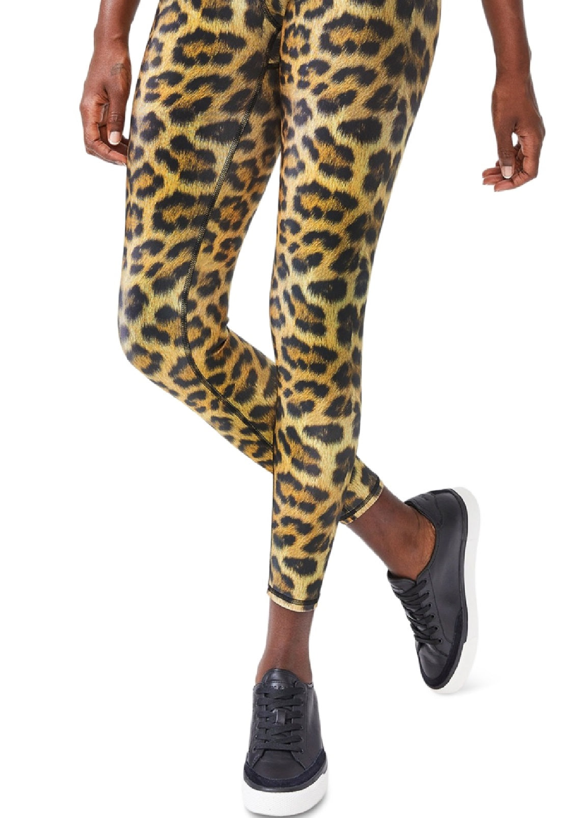 Leggings Terez Femininas Leopard Goals High Shine Marrom Tamanho P
