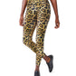 Leggings Terez Femininas Leopard Goals High Shine Marrom Tamanho P
