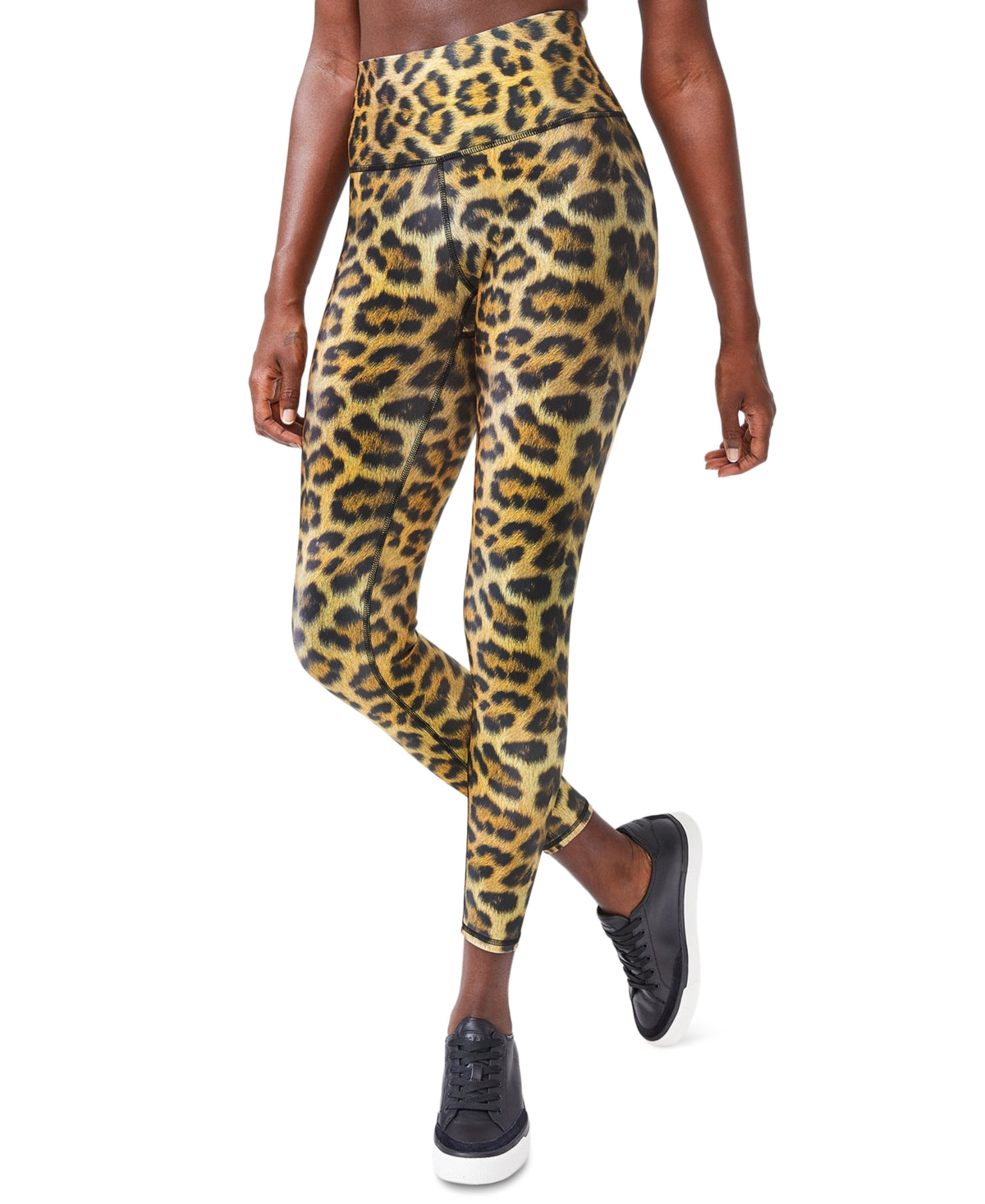 Leggings Terez Femininas Leopard Goals High Shine Marrom Tamanho P