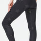 Leggings femininas Terez com estampa de estrela, pretas, tamanho médio