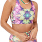 Sutiã esportivo feminino Terez Tie Dyed rosa tamanho X-S