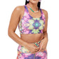 Sutiã esportivo feminino Terez Tie Dyed rosa tamanho X-S