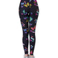 Leggings femininas Terez com estampa de borboleta 7/8 pretas, tamanho extrapequeno