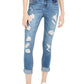 Calça jeans desgastada de dois botões Indigo Rein Junior, azul, tamanho 7
