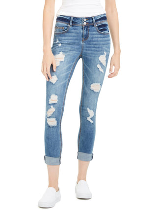 Calça jeans desgastada de dois botões Indigo Rein Junior, azul, tamanho 7
