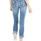 Calça jeans desgastada de dois botões Indigo Rein Junior, azul, tamanho 7