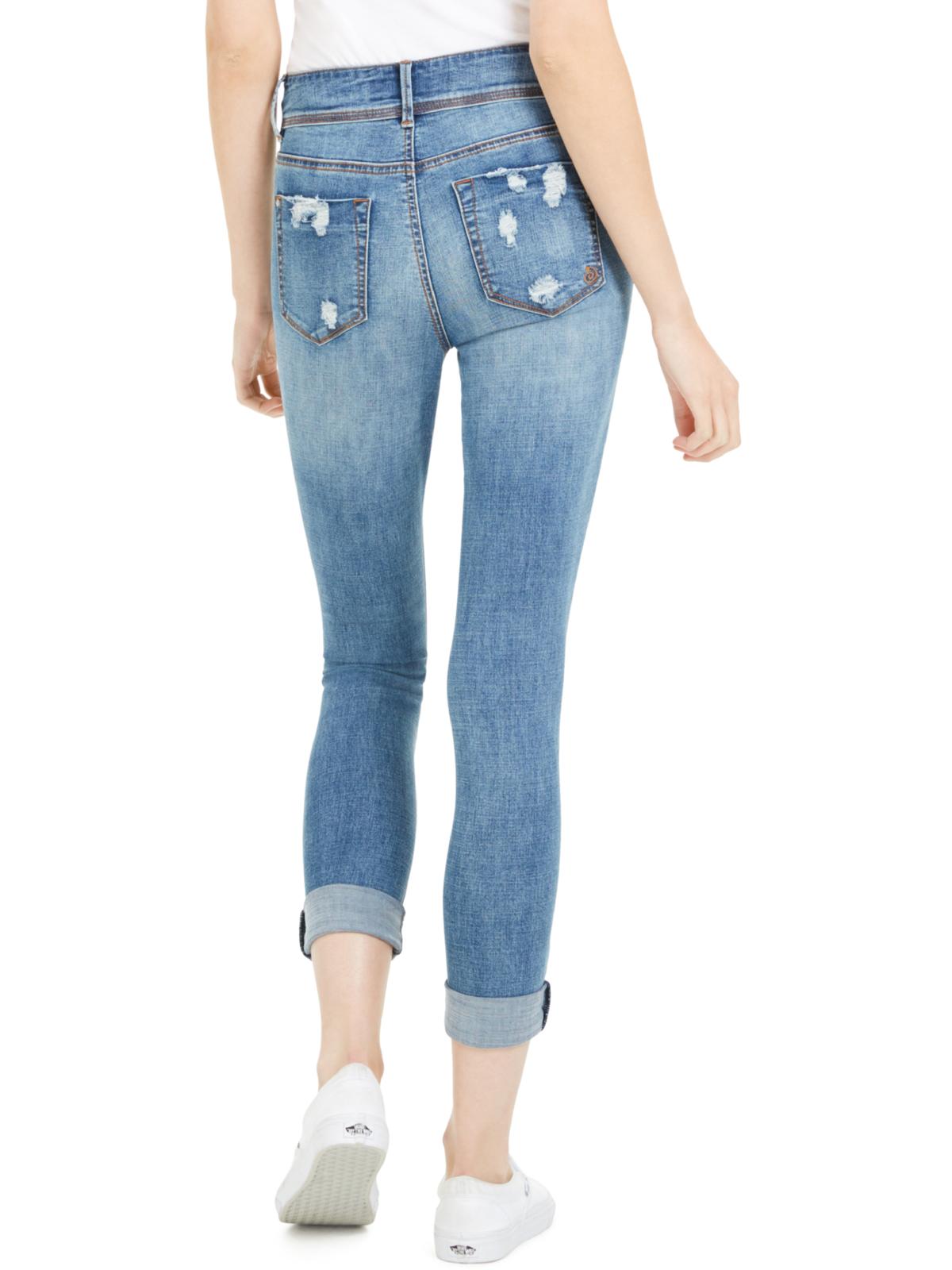 Calça jeans desgastada de dois botões Indigo Rein Junior, azul, tamanho 7