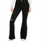 Calça jeans flare rasgada Indigo Rein Junior, preta, tamanho 7