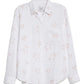 Camisa de botões Rails feminina com estampa de estrela Charli em mistura de linho, branca, tamanho M