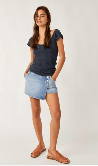 Free People - Wynne Wrap Mini Skirt