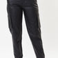 Calça jogger feminina Kancan de cintura alta, preta, tamanho 11
