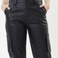Calça jogger feminina Kancan de cintura alta, preta, tamanho 11