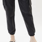Calça jogger feminina Kancan de cintura alta, preta, tamanho 11
