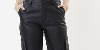 Calça jogger feminina Kancan de cintura alta, preta, tamanho 11