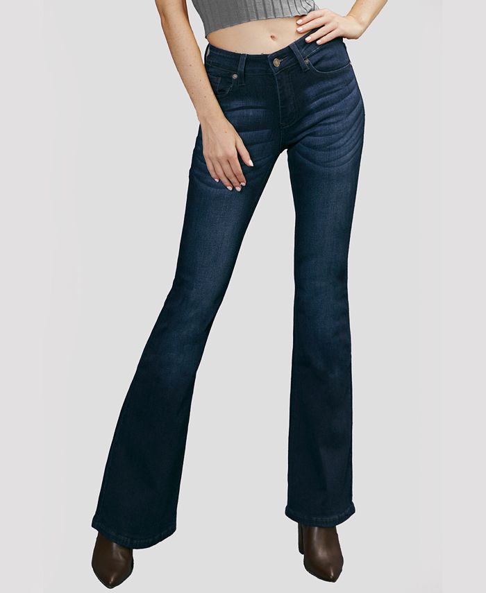 Calça Jeans Flare Kancan Feminina Cintura Média Azul Tamanho 15