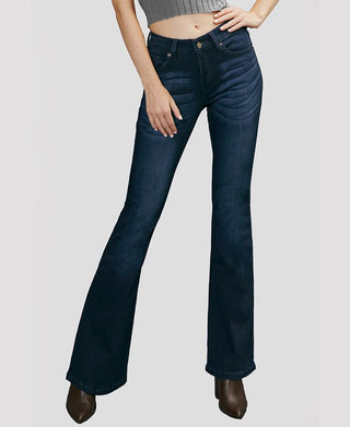 Kancan Women's Mid Rise Flare Jeans Blue Size 15