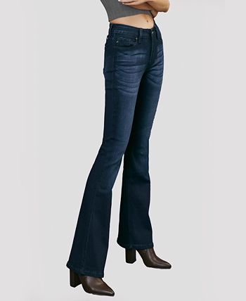 Calça Jeans Flare Kancan Feminina Cintura Média Azul Tamanho 15
