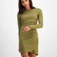 E agora este vestido feminino com babados laterais, verde, tamanho X-S