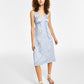 Vestido midi com decote em V e ajuste evasê Hippie Rose Junior, azul, tamanho médio