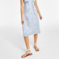 Vestido midi com decote em V e ajuste evasê Hippie Rose Junior, azul, tamanho médio