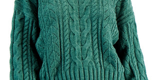 Suéter Hippie Rose Junior Chenille Cable Verde Tamanho Pequeno