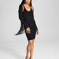 E agora este vestido justo feminino de malha canelada e ombros de fora, preto, tamanho X-S