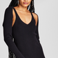 E agora este vestido justo feminino de malha canelada e ombros nus, preto, tamanho XL