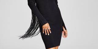 E agora este vestido justo feminino de malha canelada e ombros nus, preto, tamanho XL