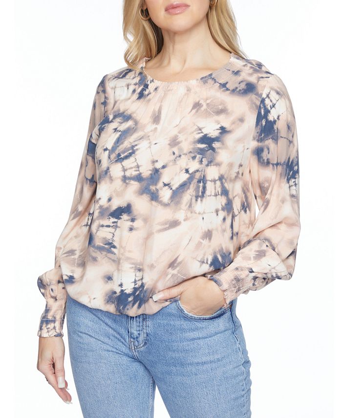 Cooper &amp; Ella Top feminino com elástico na gola e bainha, rosa, tamanho M