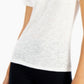 Camiseta feminina LNA com decote redondo, branca, tamanho pequeno