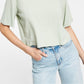 Camiseta curta feminina LNA Yara Cotton, verde, tamanho grande