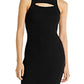 Vestido feminino LNA Liri com recorte sem mangas e nervuras MIDI, preto, tamanho pequeno