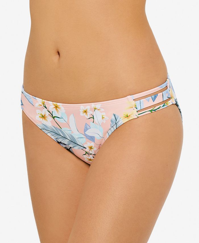 Calcinha de biquíni Hula Honey feminina multicolorida Moana Blossom com tiras rosa