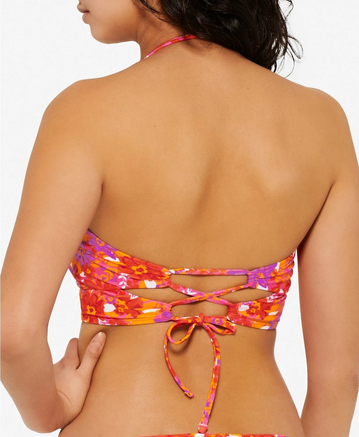 Biquíni Hula Honey feminino com recortes Bold Bouquet, laranja