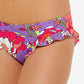 Calcinha de biquíni Hula Honey Junior's Impressionist com babados, maiô roxo, tamanho extrapequeno