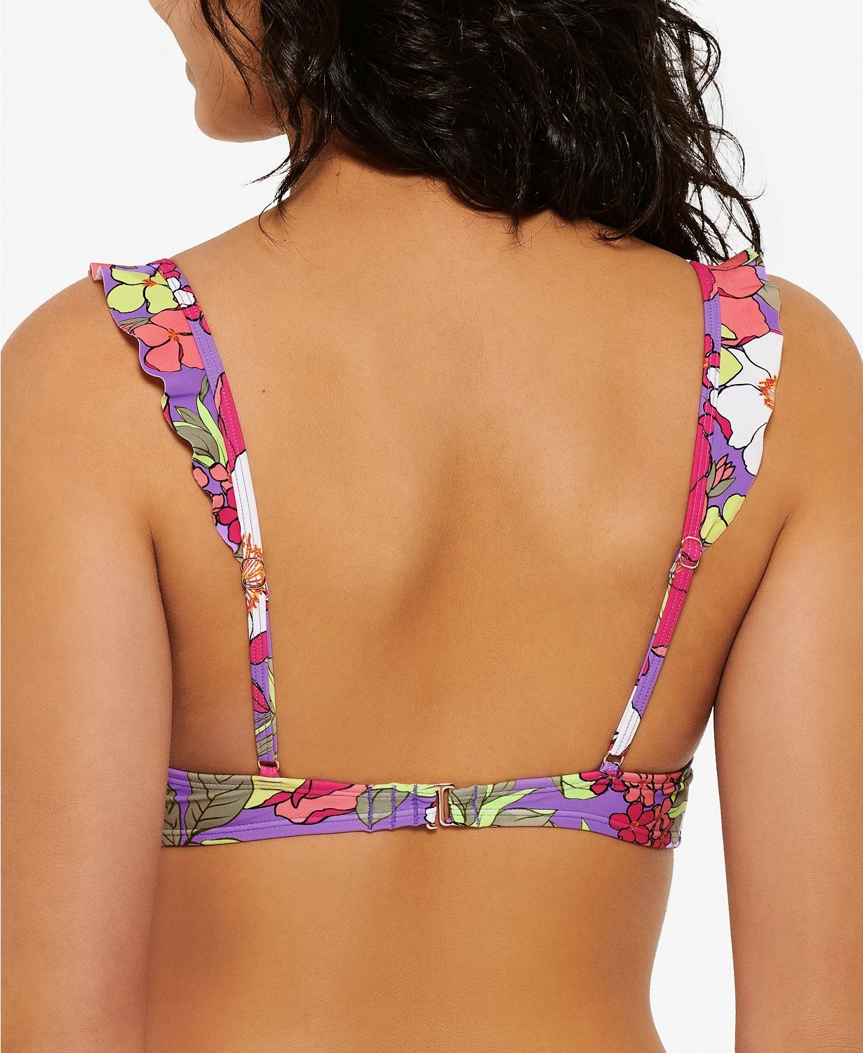 Biquíni Hula Honey Feminino Júnior Impressionista Bloom Top Maiô Roxo Tamanho XL