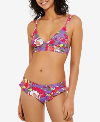 Biquíni Hula Honey Feminino Júnior Impressionista Bloom Top Maiô Roxo Tamanho XL