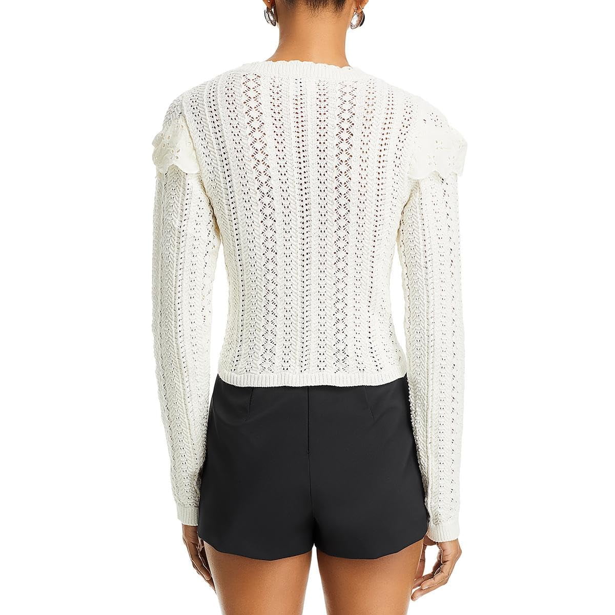 Cardigan Irina Scalloped Pointelle Branco da Lost and Wander