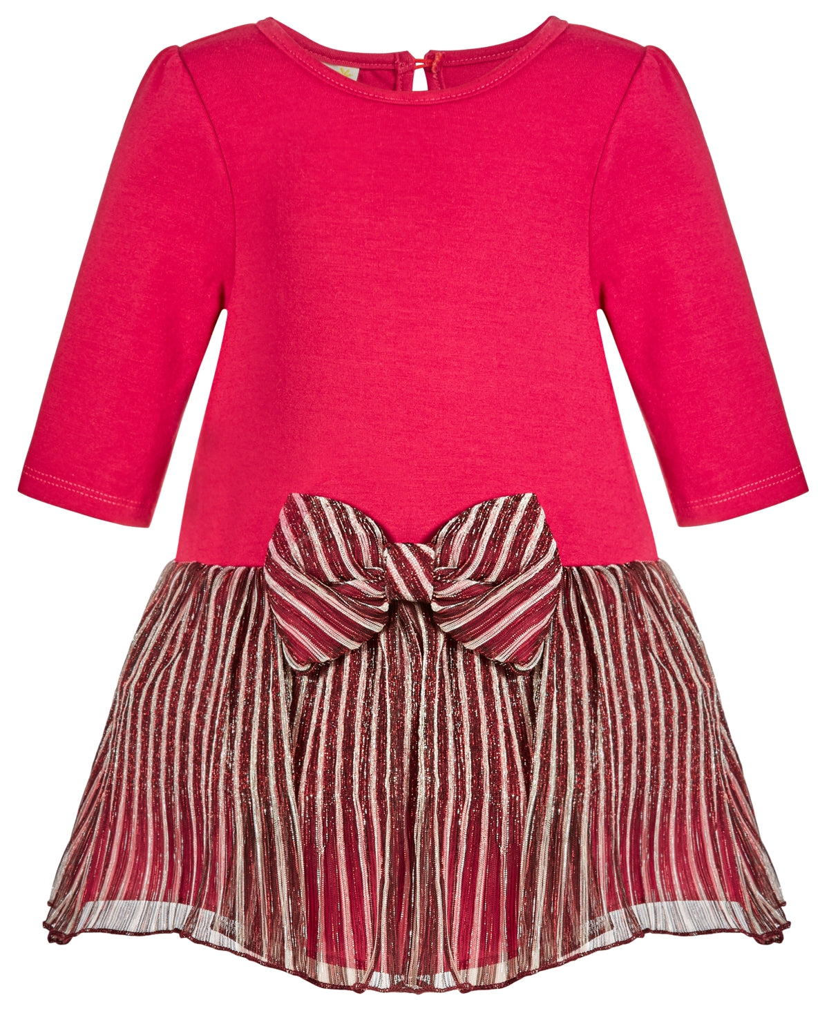 Vestido de malha com corpete e saia de lurex roxo para bebê menina tamanho 18 meses
