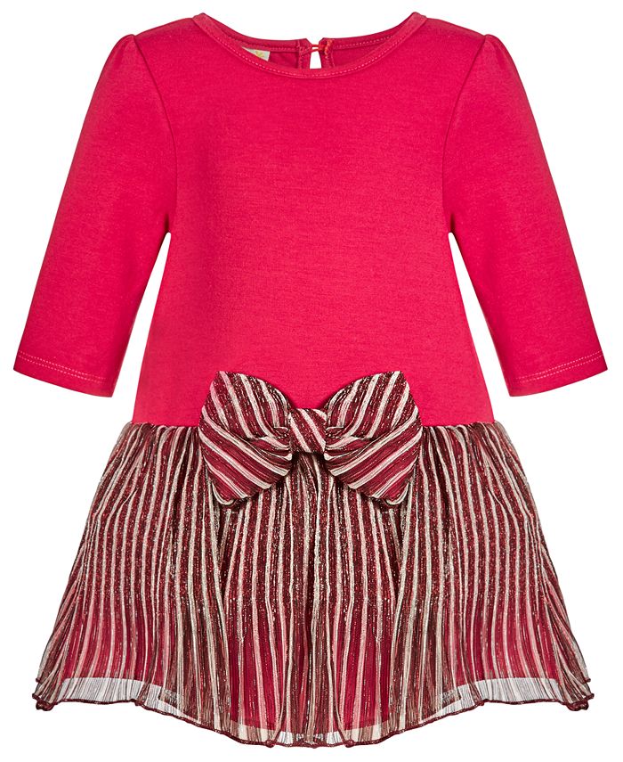Vestido de malha com corpete e saia de lurex roxo para bebê menina tamanho 24 meses