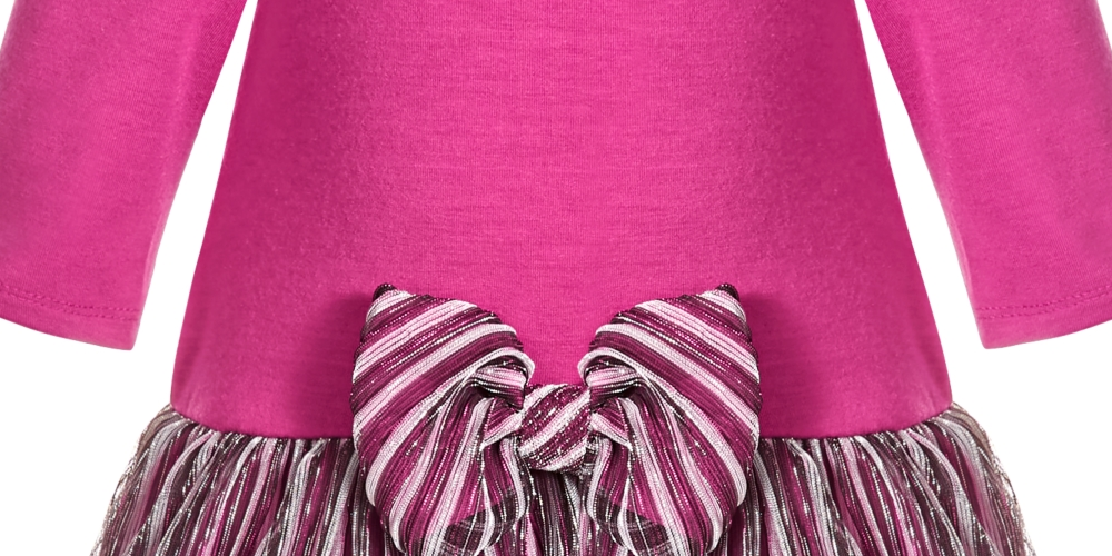 Vestido de malha com corpete e saia de lurex para bebê menina, rosa, tamanho 12 meses