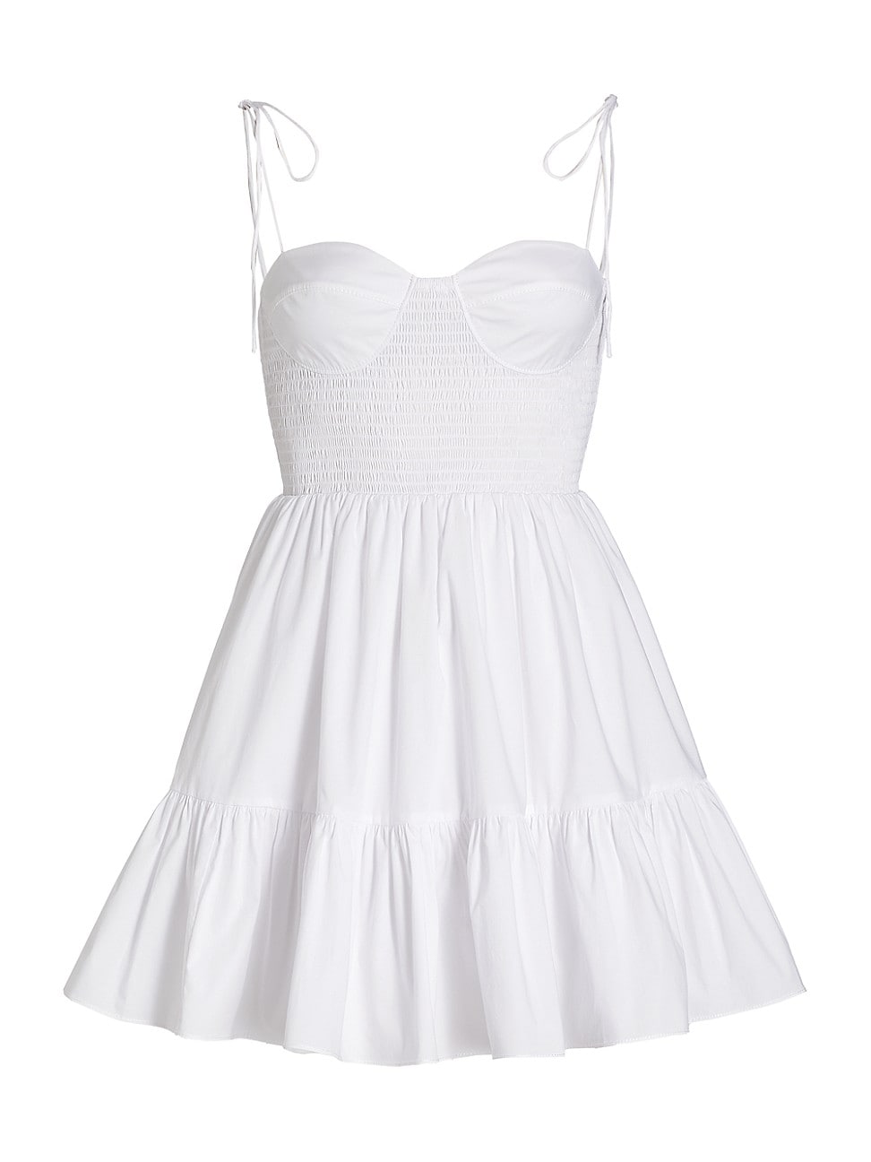 Staud Feminino Landry Minivestido Branco Tamanho X-Grande